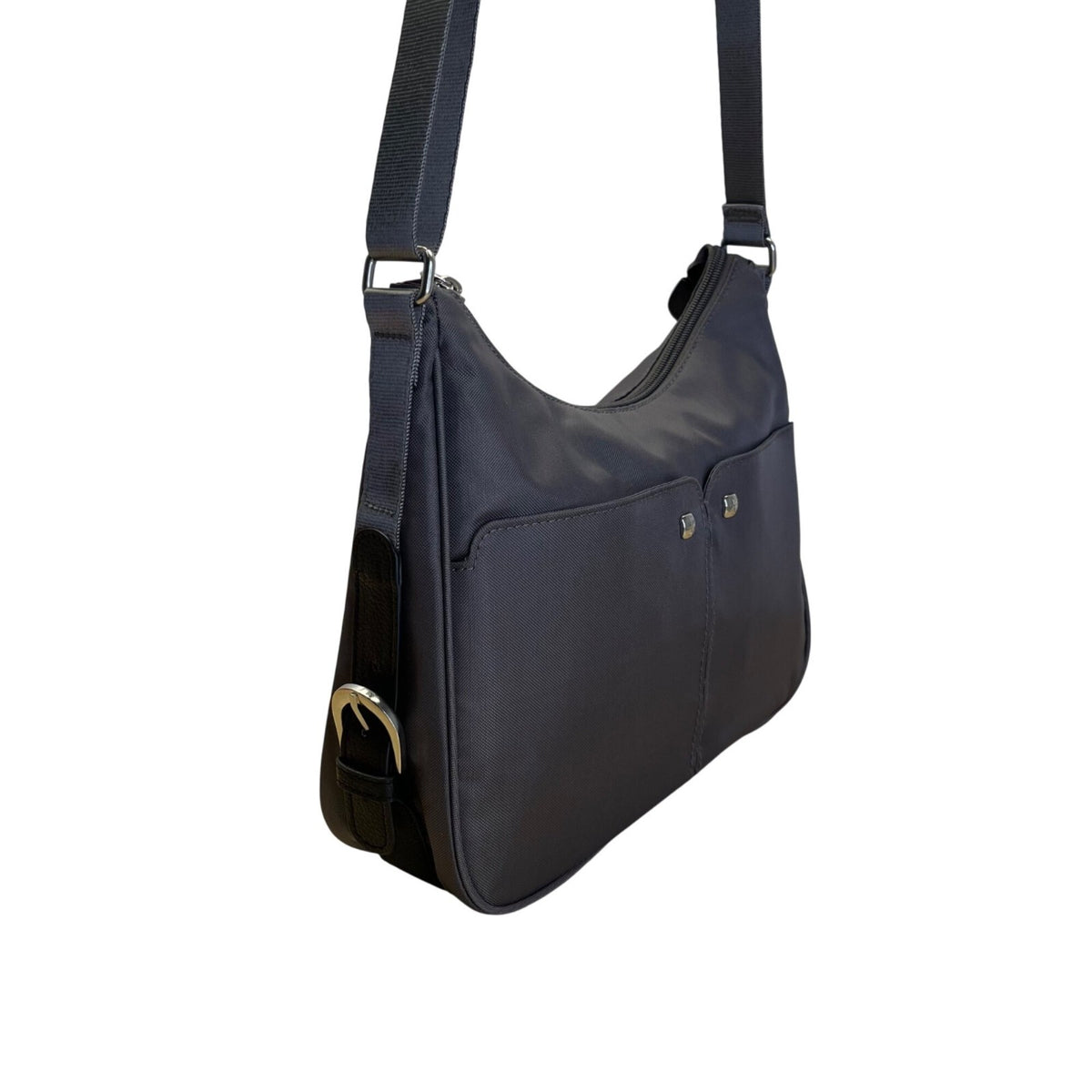 Mosey By Bagallini Grey Nylon With Adjustable Strap Crossbody Shoulder Bag Sz M