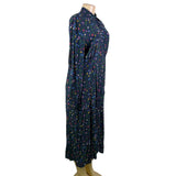 Pepe Jeans Womens Blue Floral Polyester Button-Down Midi Dress Size L