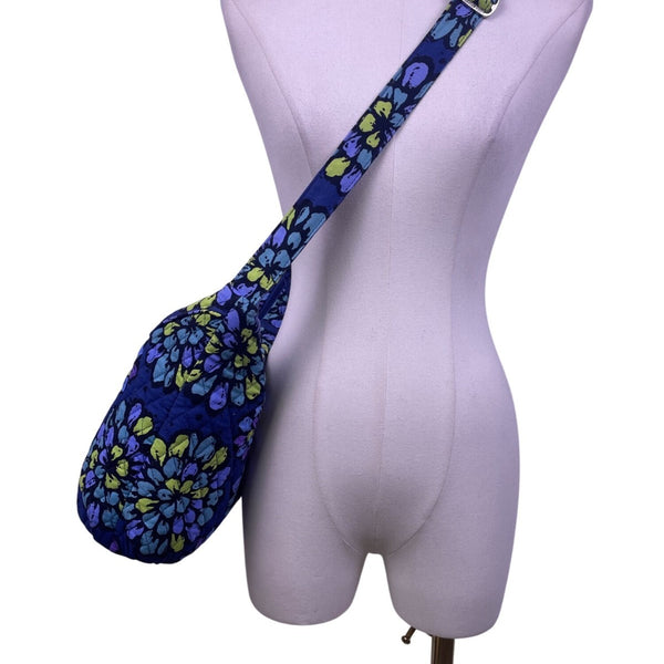 Vera Bradley Women’s Blue Quilted Floral Adjustable Strap Shoulder Tote Bag
