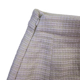Asos Women Cream Cotton-Blend Textured Mini Skirt With Side Slits Size 2