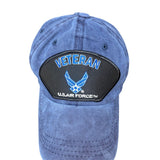 Veteran U.S. Air Force Adjustable Blue Baseball Cap Embroidered Patch