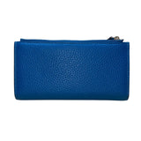 Travelambo Women’s Blue Faux Leather Wallet Clutch With Snap Button Closure