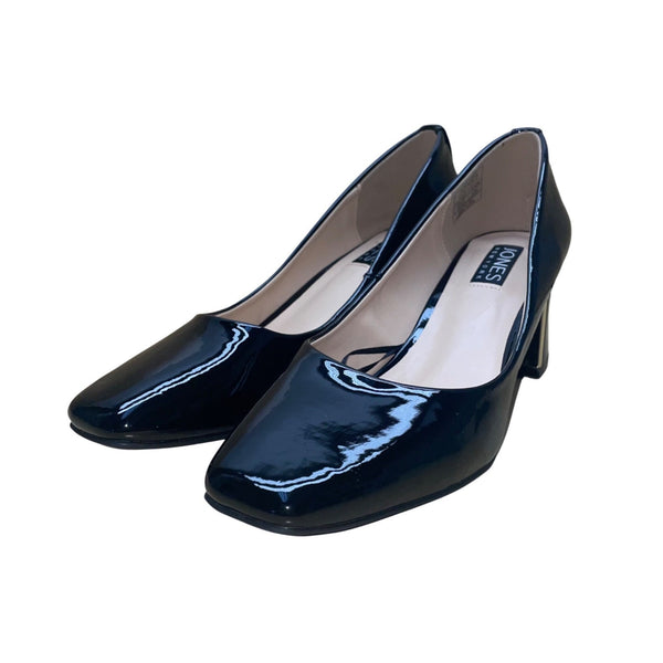 Jones New York Women’s Black Patent Low Block Heel Audley Pumps Size 8.5M