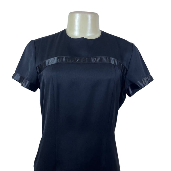 Banana Republic Womens Black Acetate Blend Short Sleeve Shift Dress Size 2