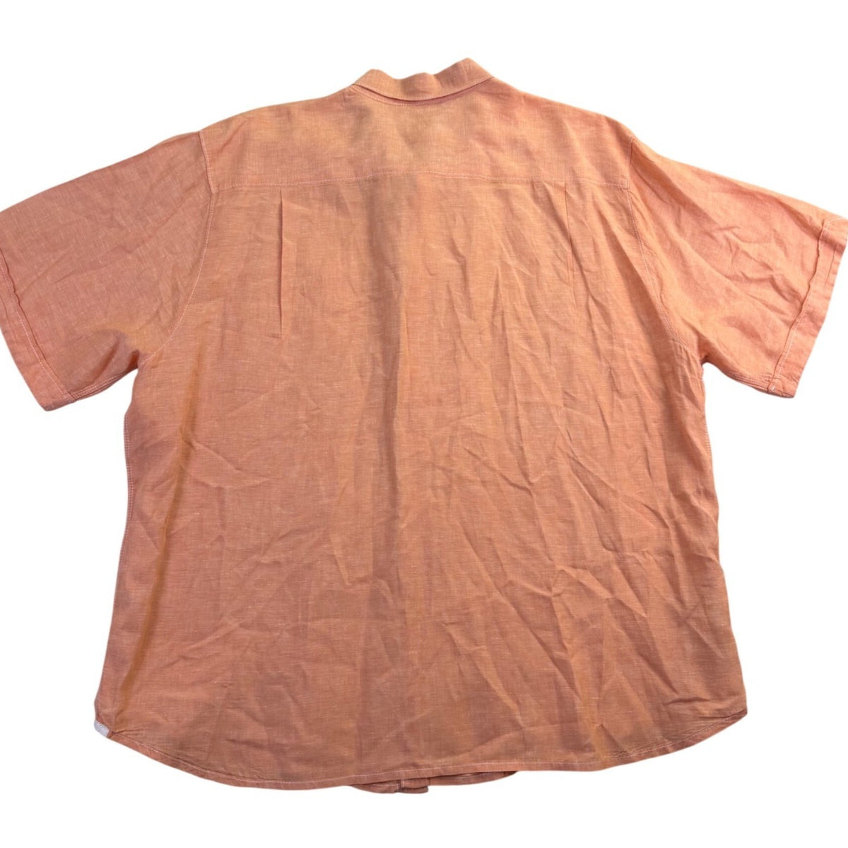 Tommy Bahama Mens Orange Linen Short Sleeve Fit Size Button-Up Shirt Relax 2XB