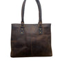 Serrv Women’s Brown Leather Timeless Design With Double Handles Tote Bag