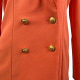 Asos Womens Orange Polyester Blazer Double Breasted Long Sleeve Size US 6