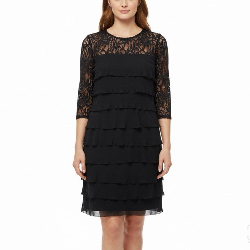 Alex Evenings Womens Tiered Dress Evening Wear Size 12