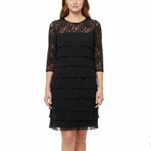 Alex Evenings Womens Tiered Dress Evening Wear Size 12