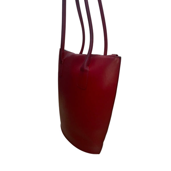 Furla Italy Women’s Red Leather Classic Design Dual Shoulder Straps Tote Bag