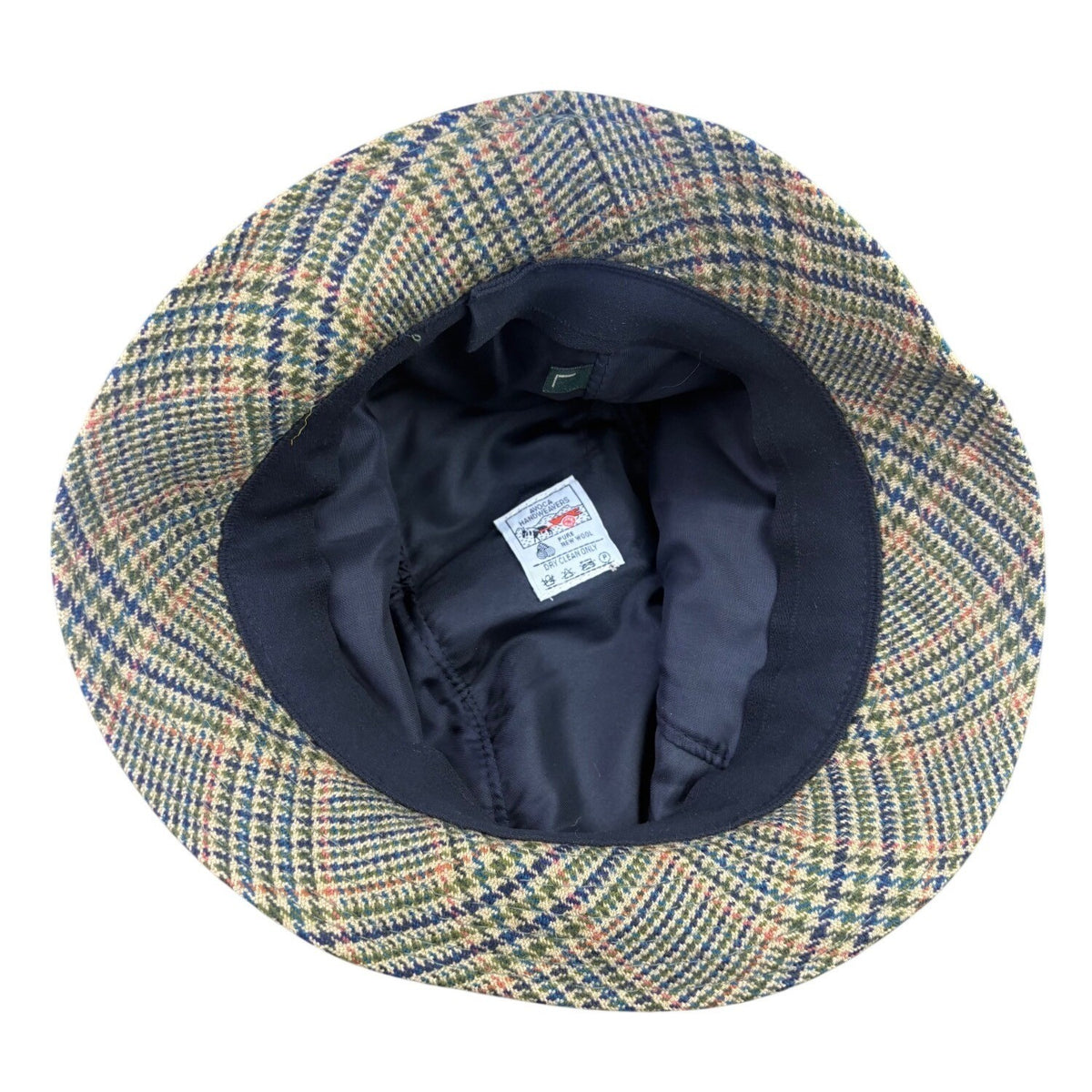 Avoca Handweavers Mens Multicolor Pure Wool Plaid Bucket Hat Large Dry Clean Onl