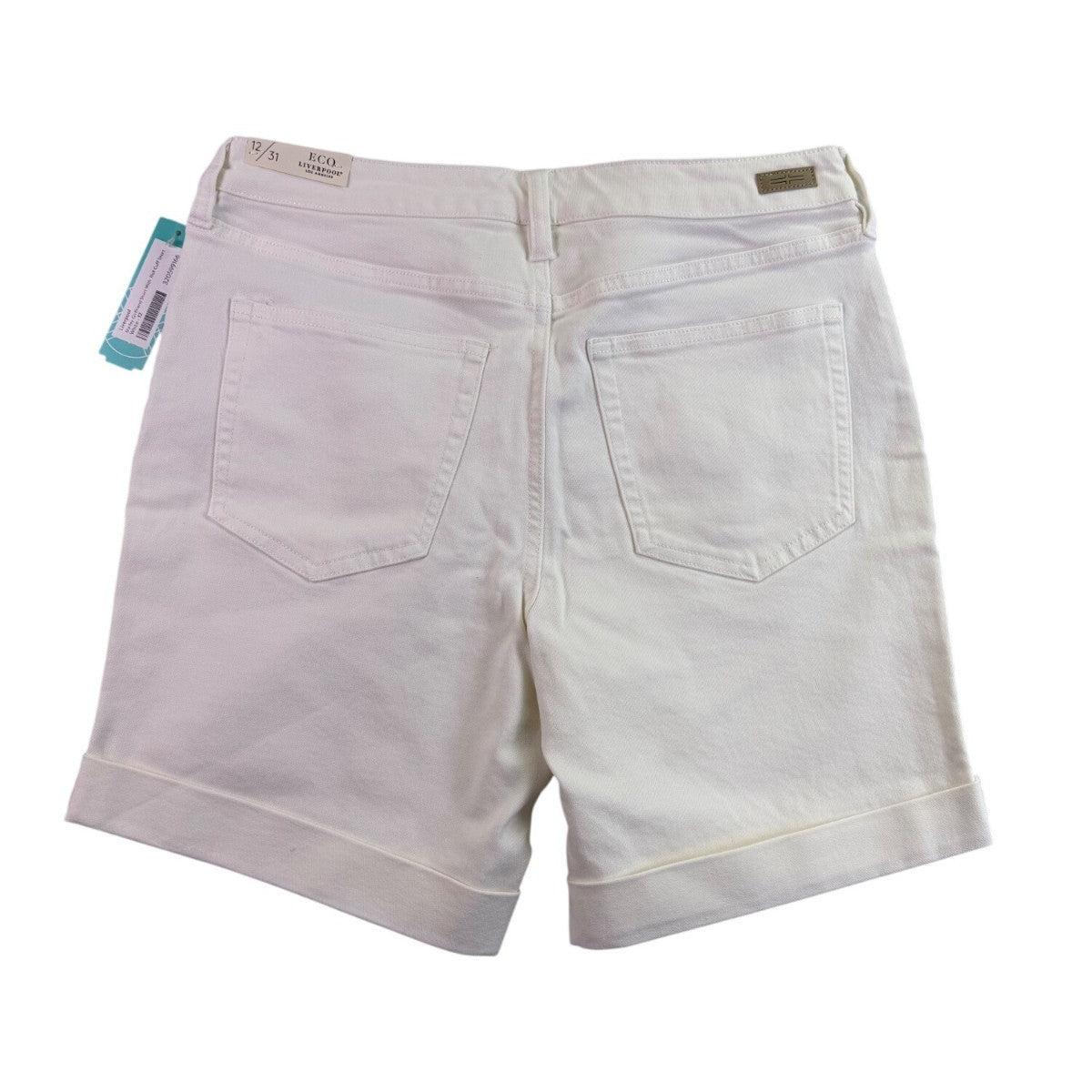 Liverpool Womens White Denim Shorts Casual Stylish Folded Hem Size 12/31