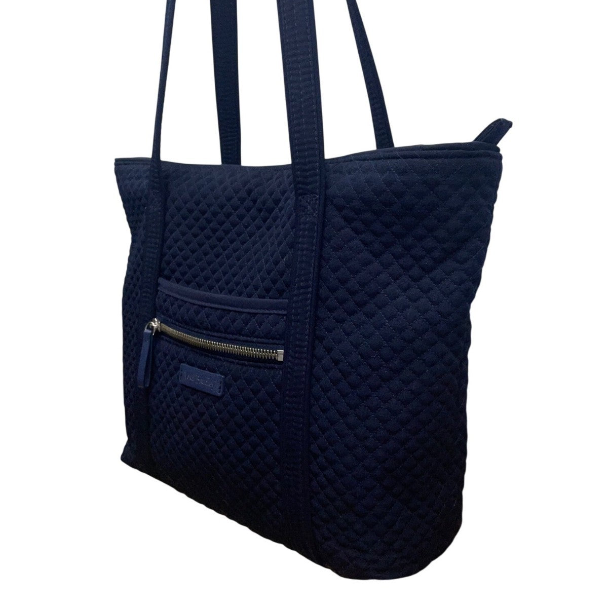 Vera Bradley Women’s Navy Blue Quilted With Zipper Closure Shoulder Tote Bag