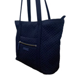 Vera Bradley Women’s Navy Blue Quilted With Zipper Closure Shoulder Tote Bag
