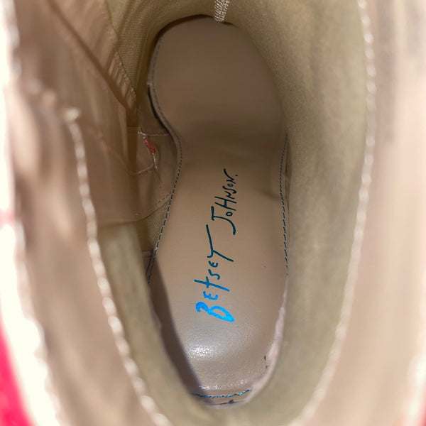 Betsey Johnson Women’s Red Glitter Glass Stones SB-Cady Ankle Boots Size 8M