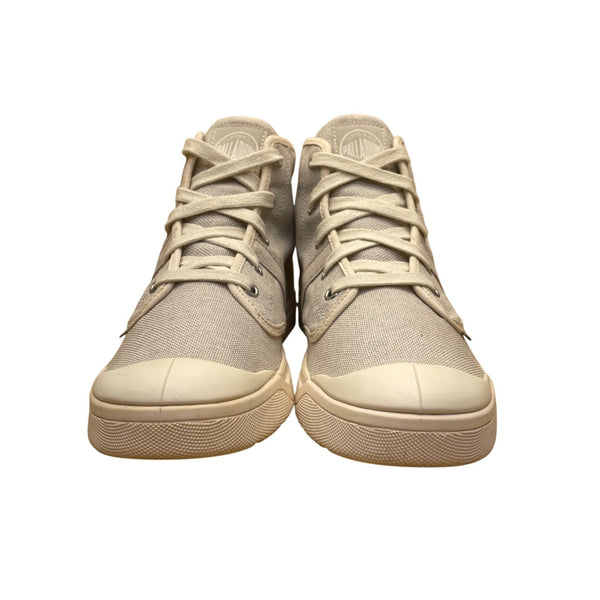 Palladium Women’s Gray Canvas Lace-Up Design High-Top Sneakers Size 9.5