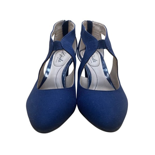 LifeStride Women’s Navy Fabric Zip Up Giovanna 2 Soft System Pumps Size 5.5M