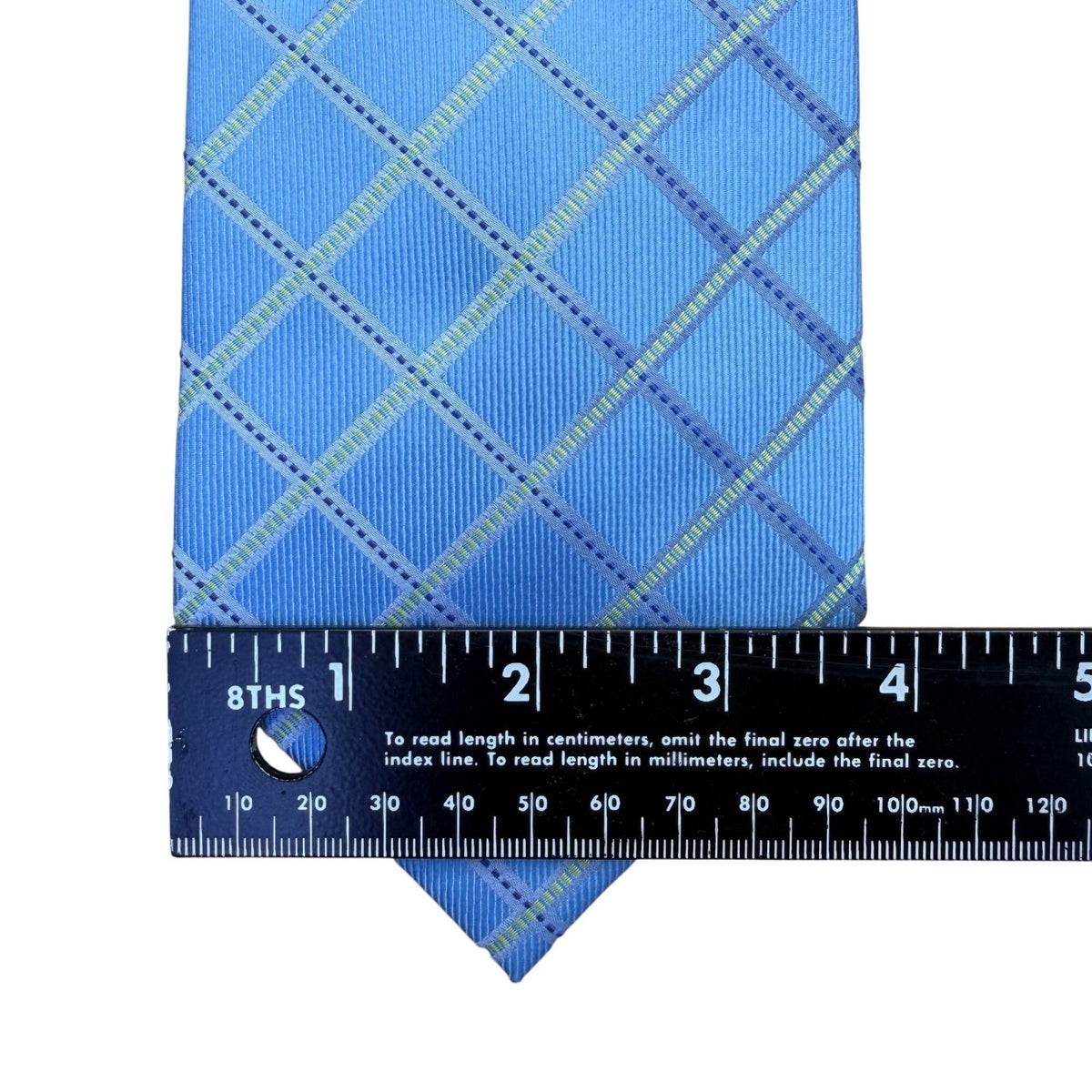 Abarbanelli Mens Blue Silk Handmade Plaid Necktie Black Label 100% High-Quality