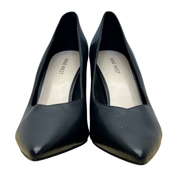 Nine West Women’s Black Leather Pointed Toe Whistles High Heel Pumps Size 10M