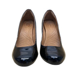 Clarks Womens Black Patent Leather Thea Wedge Pumps Size 7.5M