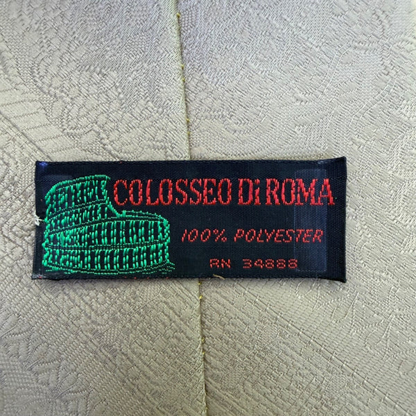 Colosseo Di Roma Mens Light Gray Polyester Patterned Necktie Classic Design