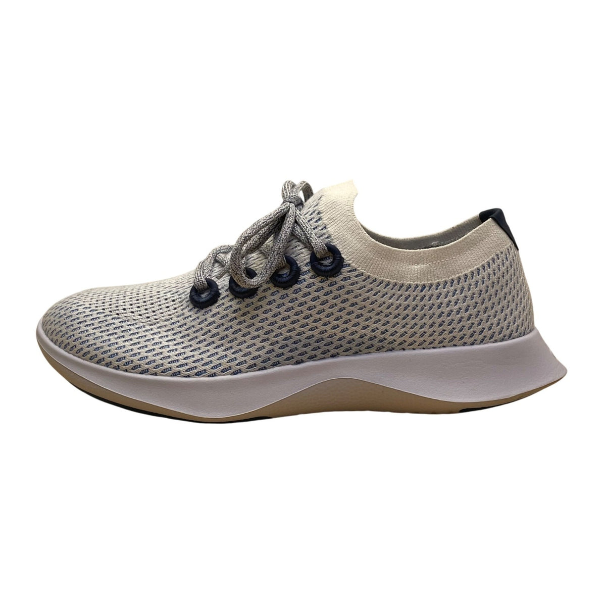 Allbirds Women’s White & Blue Knit Tree Dasher Lace-Up Running Sneakers Sz 10.5