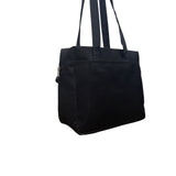 Women’s Black With Zippered Closure And Dual Handles Shoulder Bag