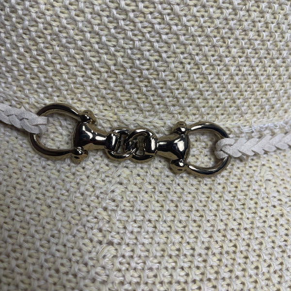 Yellow Cloche Hat With Braided Band & Metal Buckle Accent
