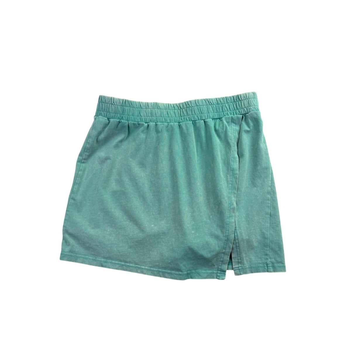 Sleeveless Cotton Top & Elastic Waist Shorts Set Women Teal Size L