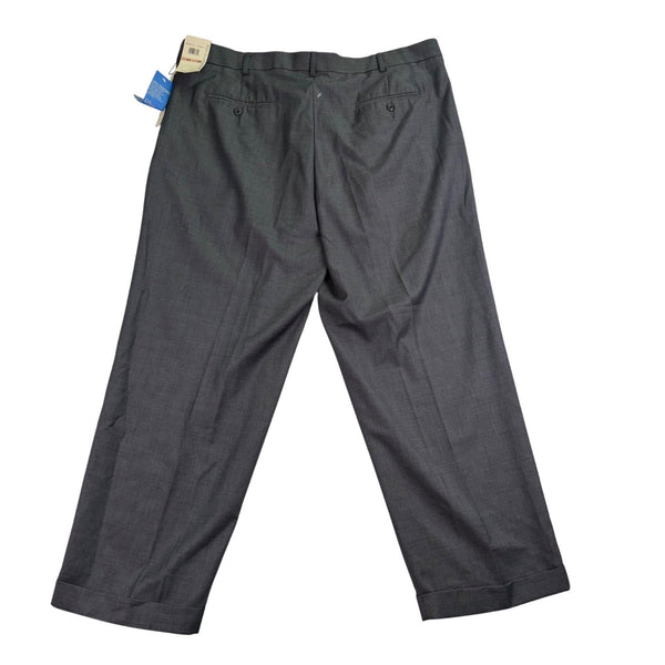 Perry Ellis Portfolio Mens Charcoal Dress Pants Pleated Cuffed Size 42/30 - New