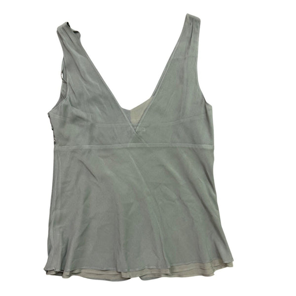 Theory Womens Sage Green Silk Blend Sleeveless V-Neck Tank Top Size M