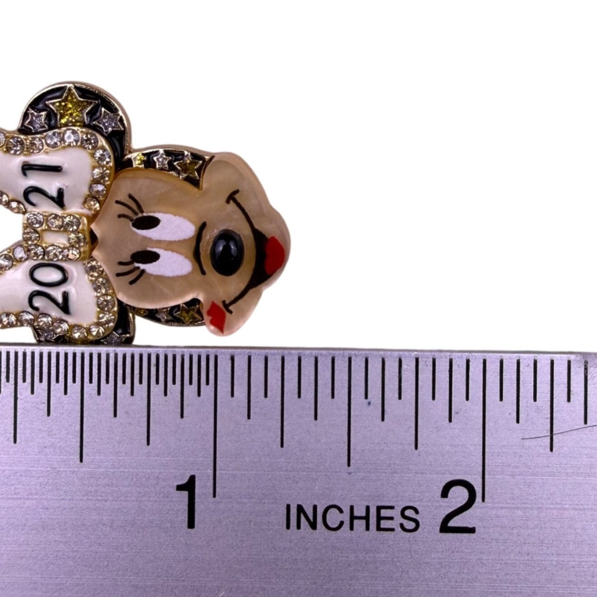 Disney X Baublebar Gold Tone Minnie Mouse Earrings 2021 Crystal Rhinestone Accen