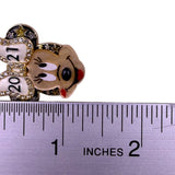 Disney X Baublebar Gold Tone Minnie Mouse Earrings 2021 Crystal Rhinestone Accen