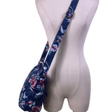 Vera Bradley Womens Navy Quilted Floral Adjustable Strap On-The-Go Crossbody Bag