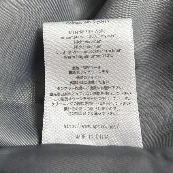 Aptro Womens Gray Wool Blend Double-Breasted Winter Coat Size S