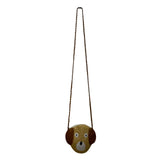 Women’s Brown Beaded Dog Face Handcrafted Unique Kid-Friendly Crossbody Purse