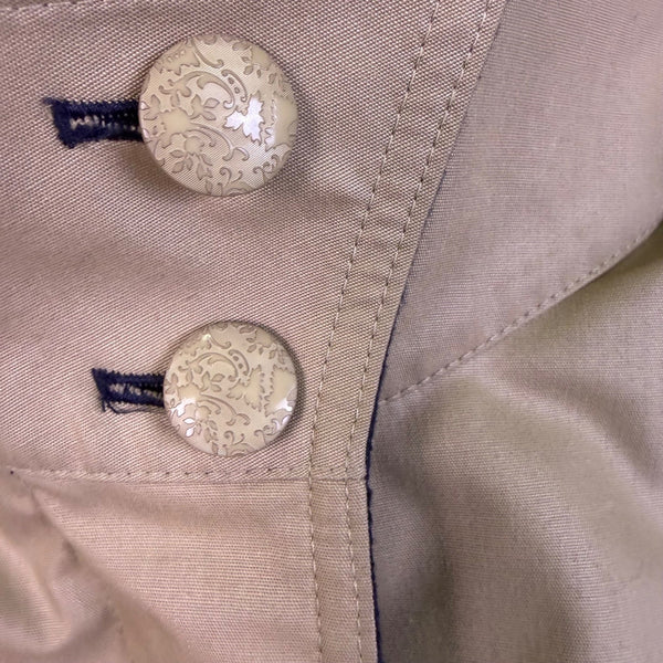 London Fog Women Beige Trench Coat With Button Embellishment Size 10 Petite