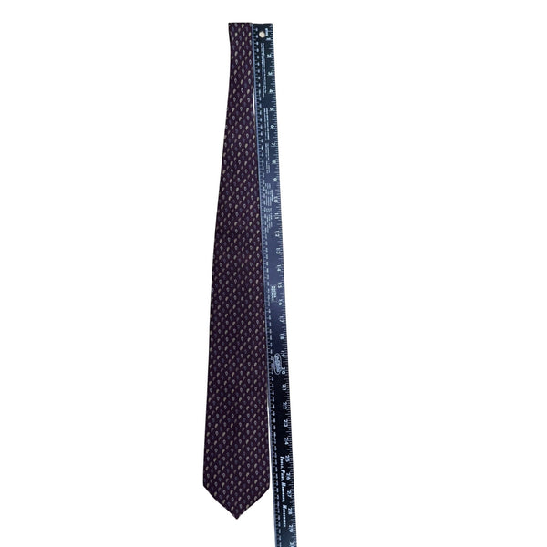 Claiborne Mens Burgundy Silk Paisley Necktie Classic Pattern 