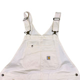 Carhartt Womens White Canvas Rugged Flex Bib Overalls Loose Fit Sz XL (16-18)