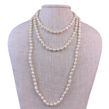 Freshwater Baroque Pearl Necklace Long Strand White Irregular Beads  Jewelry