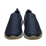 Skechers Men’s Navy Blue Mesh Gray Sole Slip-On Go Walk Goga Max Shoes Size 13W