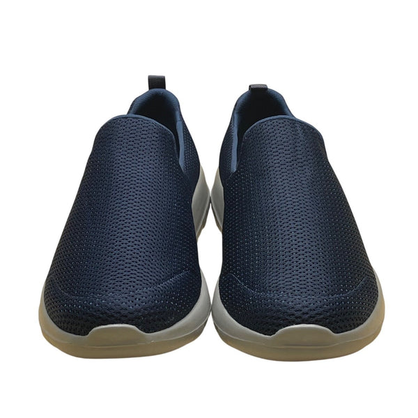 Skechers Men’s Navy Blue Mesh Gray Sole Slip-On Go Walk Goga Max Shoes Size 13W