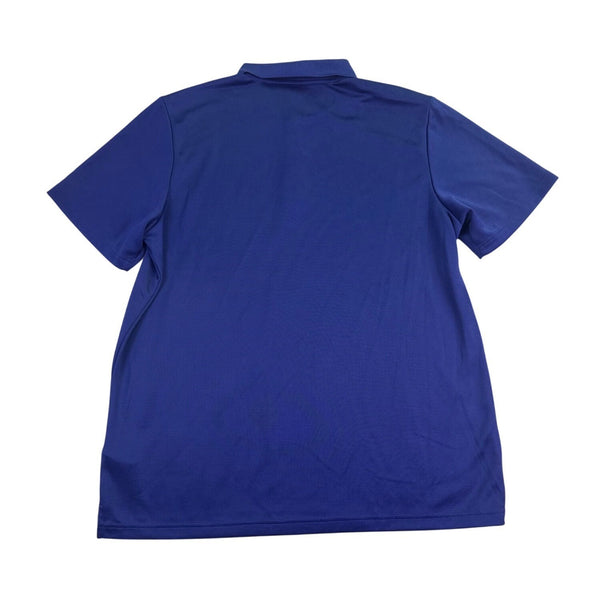 Adidas Mens Blue Polyester Polo Shirt  Embroidered Logo Short Sleeve Size XL
