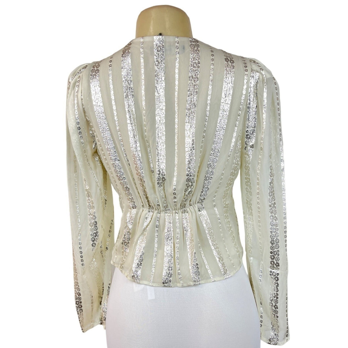 Mango Women's White Wrapped Blouse Sz 2