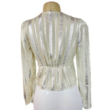 Mango Women's White Wrapped Blouse Sz 2