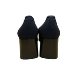 Via Spiga Women’s Navy Blue Elastic Round Toe Block Heel Pumps Size 7.5