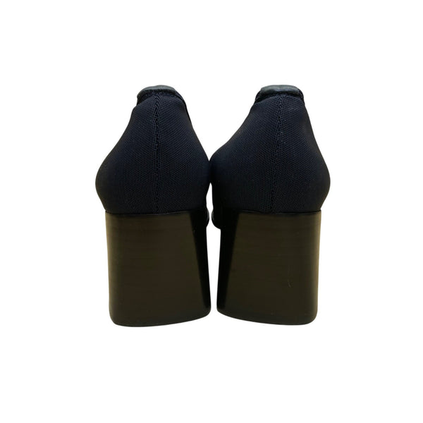 Via Spiga Women’s Navy Blue Elastic Round Toe Block Heel Pumps Size 7.5