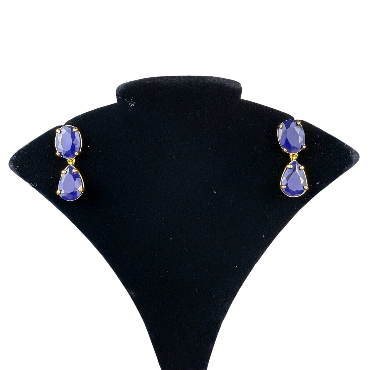 Kate Spade Gold Tone Blue Drop Earrings Stylish Lightweight Fashion Jewelry