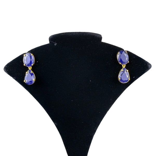 Kate Spade Gold Tone Blue Drop Earrings Stylish Lightweight Fashion Jewelry