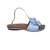 Born Women’s White Leather Flower Detail Slingback Sandals Size 10